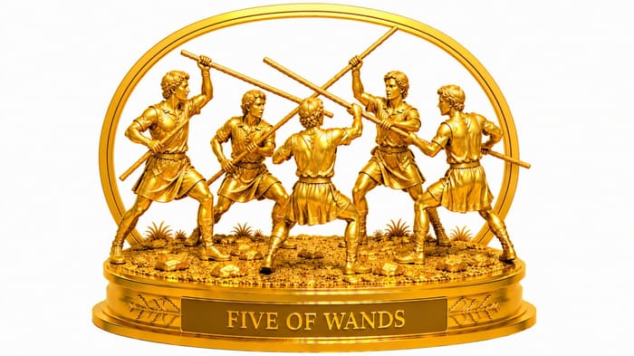 Five Of Wands tarot card Five Of Wands tarot card