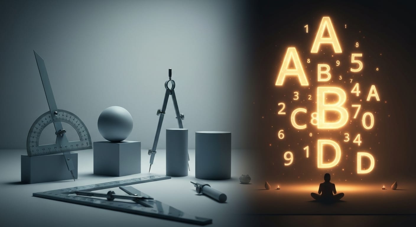Greek geometric tools versus Indian glowing number symbols. Greek geometric tools versus Indian glowing number symbols.