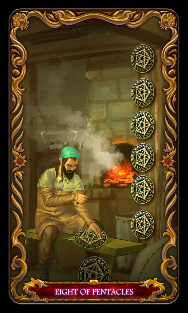 Eight Of Pentacles tarot card