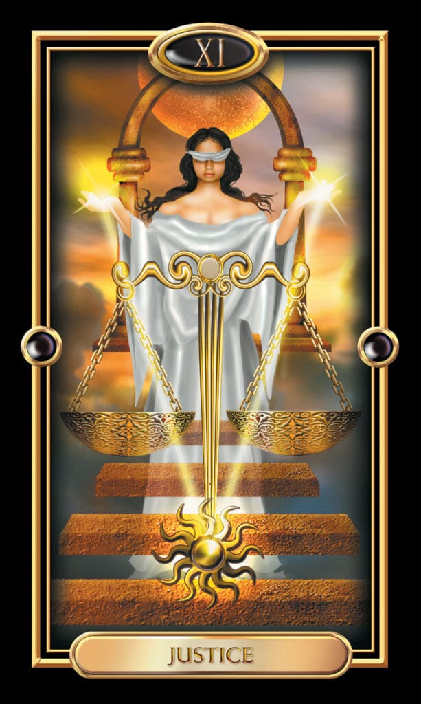 Justice from The Gilded Tarot