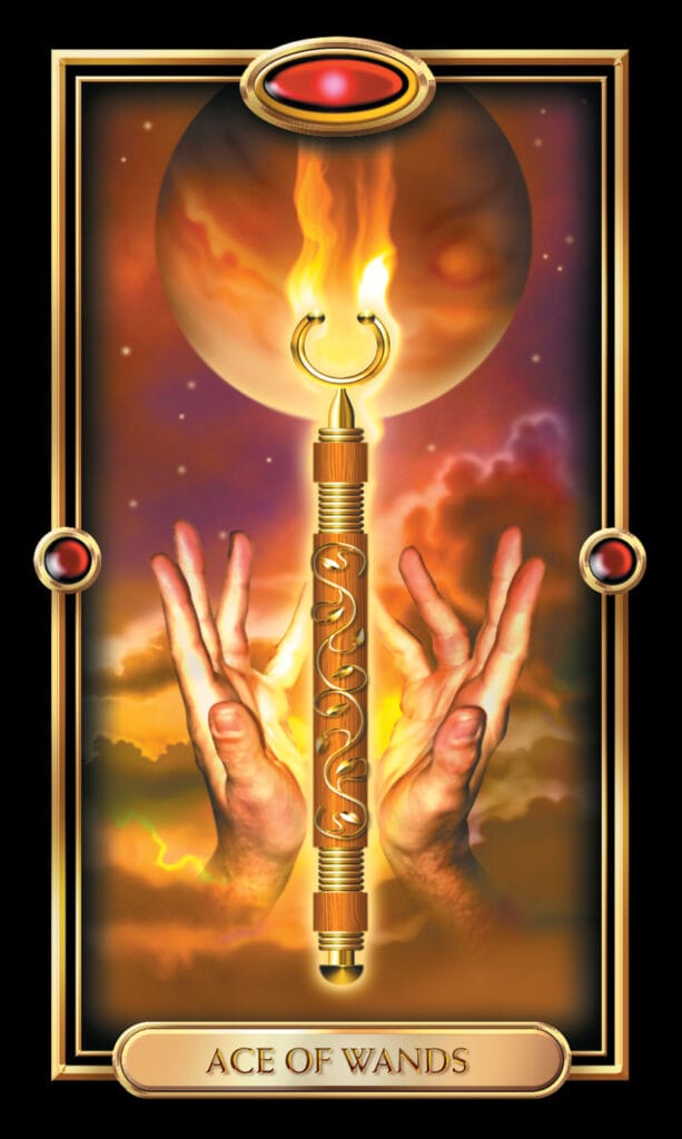 Ace Of Wands from The Gilded Tarot