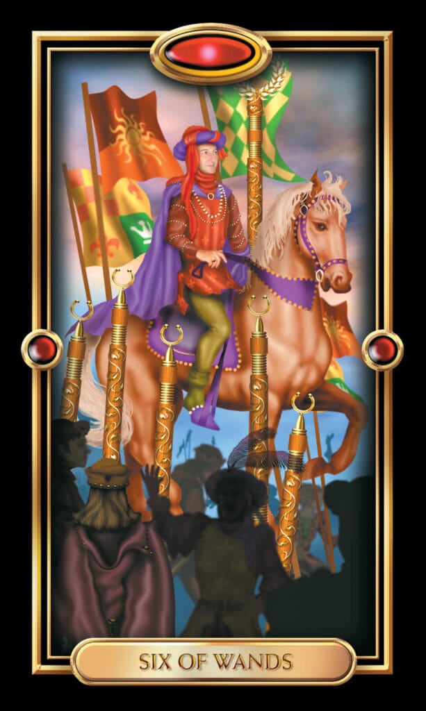 Six Of Wands from The Gilded Tarot Six Of Wands from The Gilded Tarot