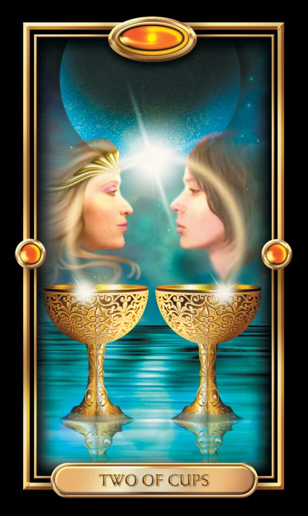 Two Of Cups from The Gilded Tarot Two Of Cups from The Gilded Tarot