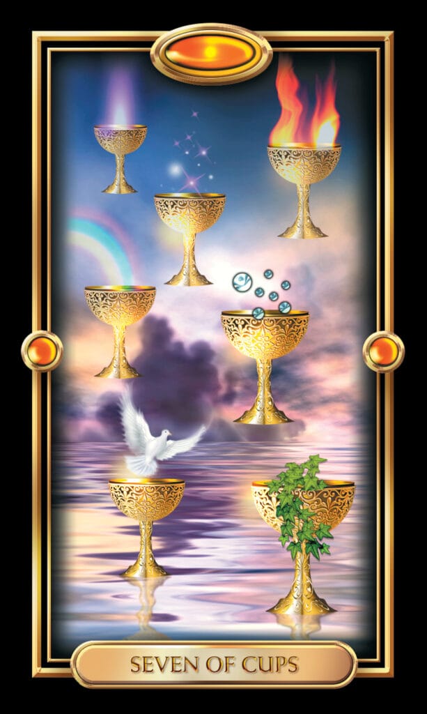 Seven Of Cups from The Gilded Tarot