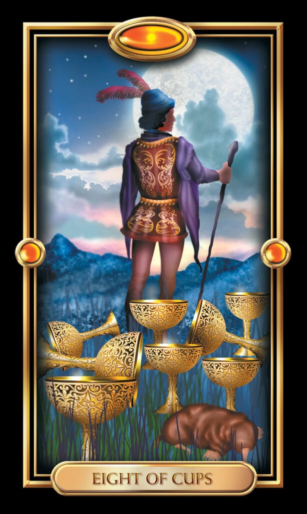 Eight Of Cups from The Gilded Tarot Eight Of Cups from The Gilded Tarot