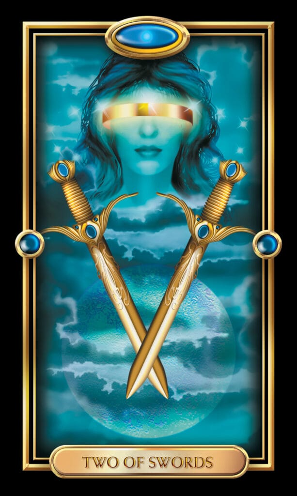 Two Of Swords from The Gilded Tarot Two Of Swords from The Gilded Tarot