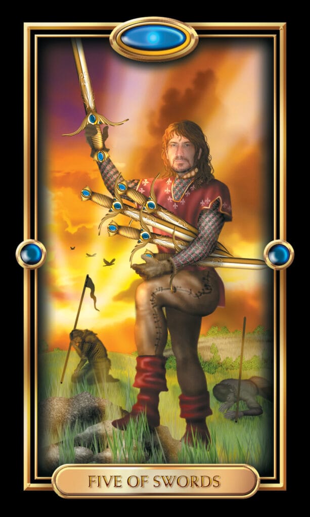 Five Of Swords from The Gilded Tarot Five Of Swords from The Gilded Tarot
