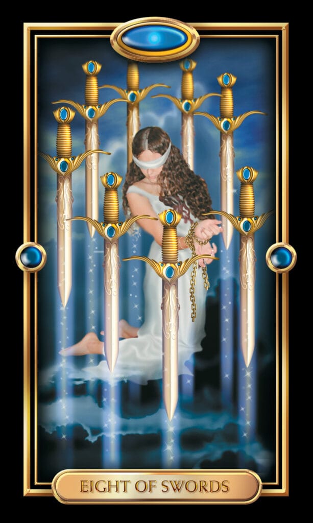 Eight Of Swords from The Gilded Tarot Eight Of Swords from The Gilded Tarot