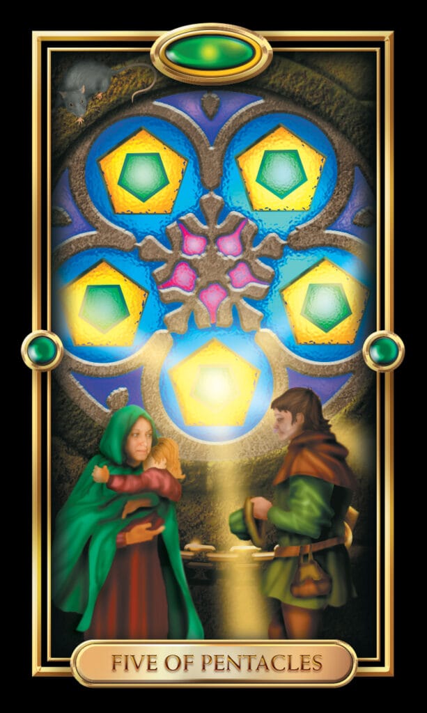 Five Of Pentacles from The Gilded Tarot Five Of Pentacles from The Gilded Tarot
