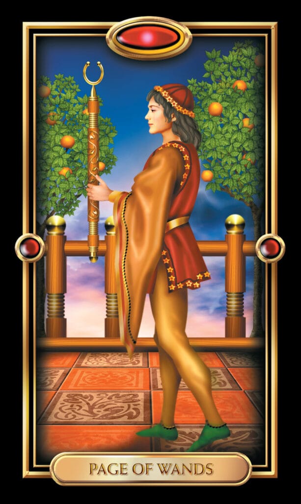 Page Of Wands from The Gilded Tarot