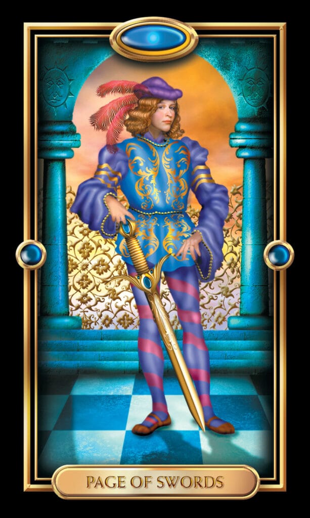 Page Of Swords from The Gilded Tarot