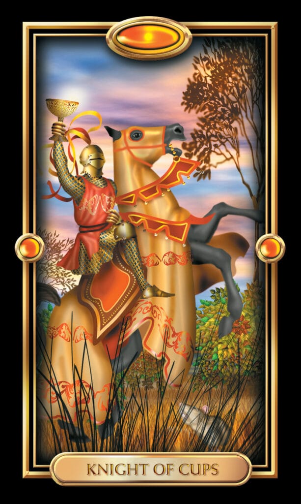 Knight Of Swords from The Gilded Tarot