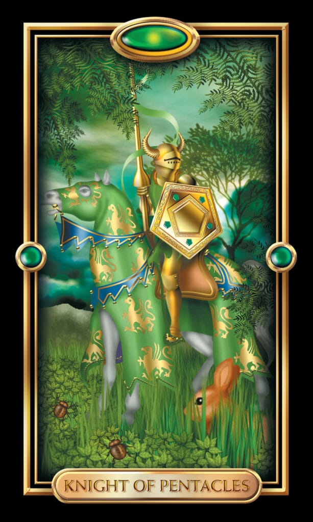 Knight Of Pentacles from The Gilded Tarot Knight Of Pentacles from The Gilded Tarot