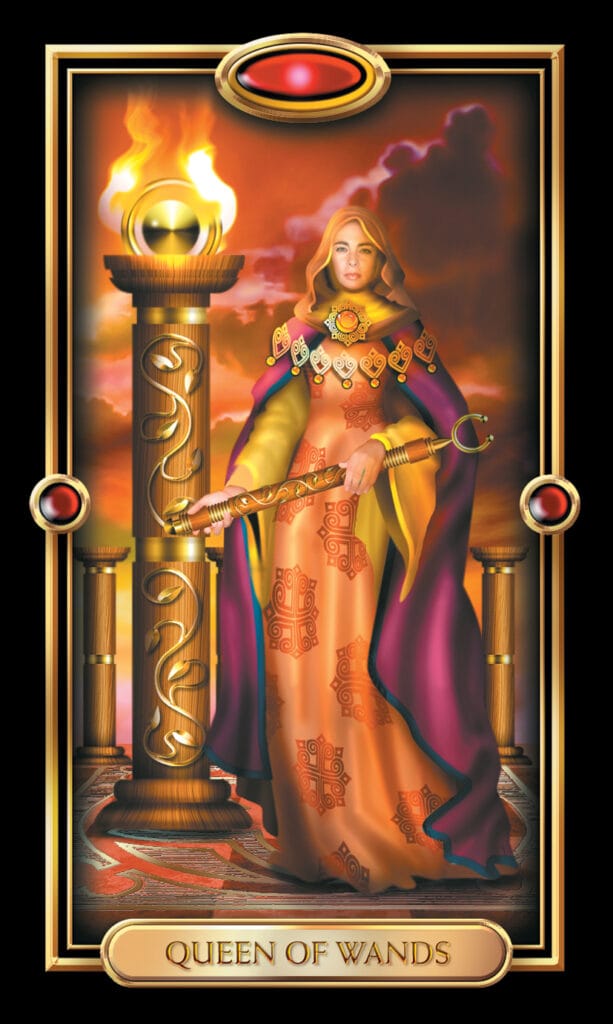Queen Of Wands from The Gilded Tarot Queen Of Wands from The Gilded Tarot