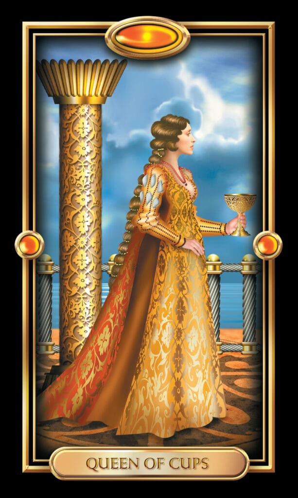 Queen Of Cups from The Gilded Tarot Queen Of Cups from The Gilded Tarot