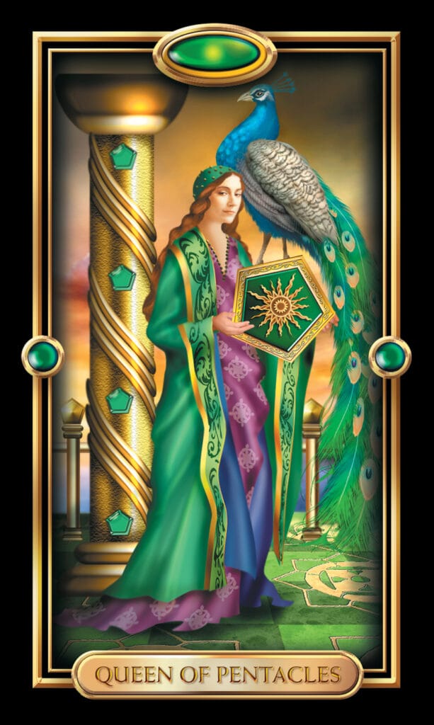 Queen Of Pentacles from The Gilded Tarot