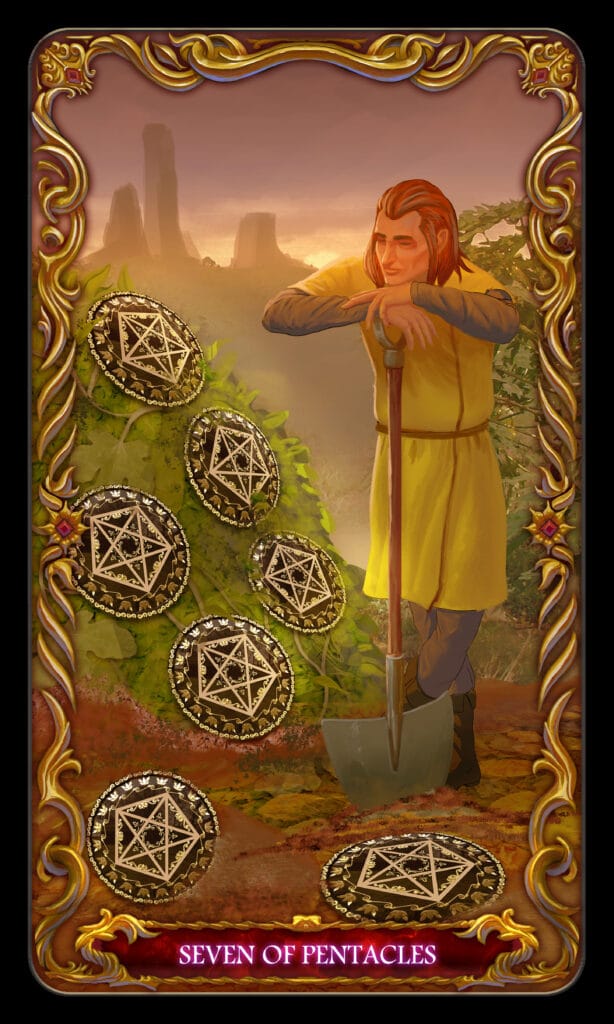 Seven Of Pentacles tarot card Seven Of Pentacles tarot card
