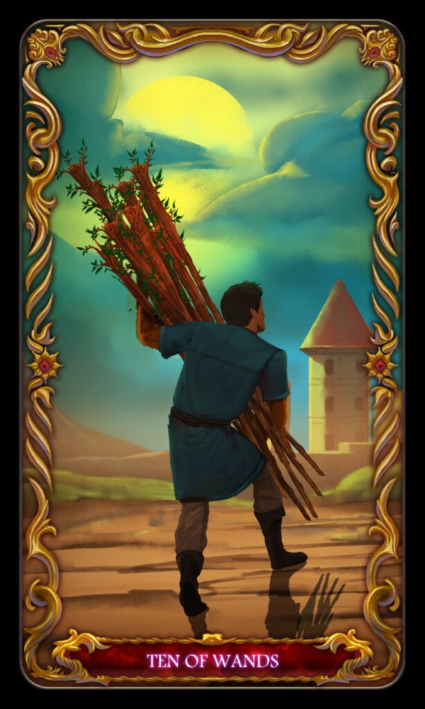 Ten Of Wands tarot card