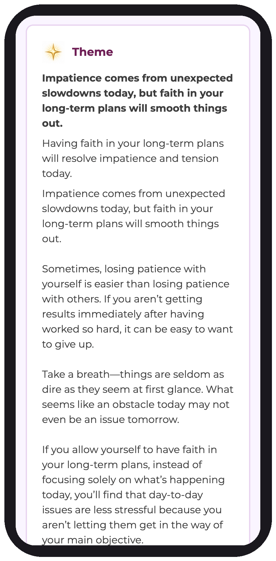 Today's theme — your personalized daily guidance