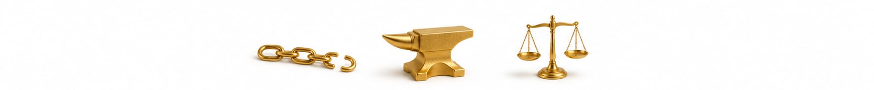 Gold anvil and broken chain — karmic debts Gold anvil and broken chain — karmic debts