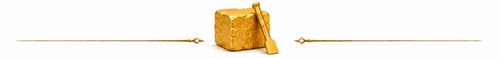 golden hewn block with chisel section separator