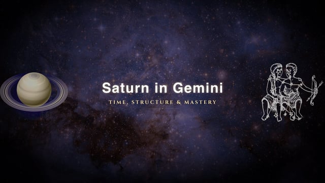 Saturn in Gemini: The Mind Built From Scratch