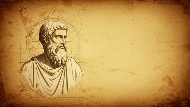 pythagoras image on parchment