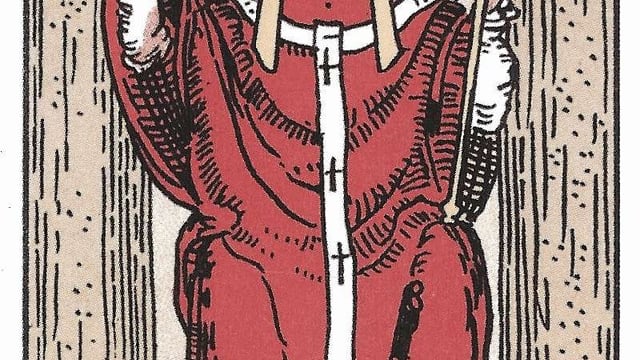 Hierophant Tarot Birth Card from the Rider-Waite Tarot Deck