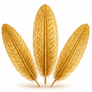 Three golden feathers